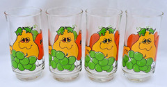 Nancy Lynn – ANTHROPOMORPHIC FRUIT FACE – Set of 4 – WATER Glasses