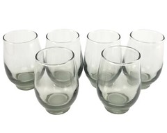 1970 VTG Libbey Smoke Glass Old Fashioned Cordial Glasses 6 pc 3.5″