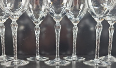 (12) Lenox Monroe Gold Trim Water Goblets Set Crystal Clear Elegant Stemware Lot