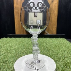 Vintage Bayel Crystal Bacchus Male Nude Frosted Figural Stem Wine Glass 7 1/4″