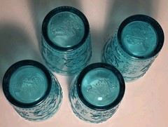 Set Of 4 Pioneer Woman Amelia Glasses/Tumblers Retired Beautiful Teal Color