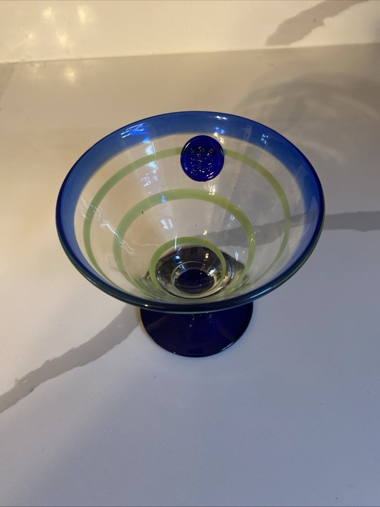 Set of 5 Kosta Boda Royal Caribbean Margarita Martini Dessert Glasses Hand Blown