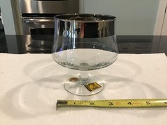 Vintage Blefeld Crystal Glass Chillers Shrimp Coctail with Liner Silver Band
