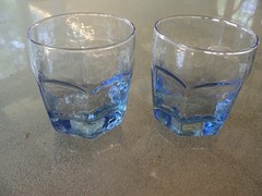 Libby Chivalry Blue Glasses Rock / Old Fashion Textured Pair (Set of 2)