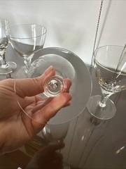Vtg Skruf Sweden Encased Teardrop Stem Champagne/wine Glasses 6 Oz Set Of 7