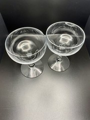 Set of 2 Fostoria FASCINATION Clear Glass Elegant Sherbet Champagne 4.75″