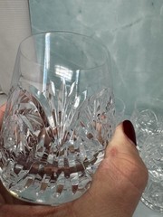 Vintage Bavarian 24% Lead Deep Cut Crystal Scotch Glasses