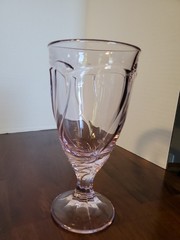 Iced Tea Glass Goblet Noritake Sweet Swirl Pattern Pink 7 3/8″