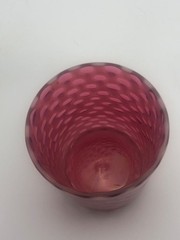 Antique glass tumbler Hobbs Brockunier cranberry opalescent WINDOWS / polka dot