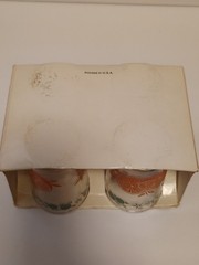 NOS Vintage Indiana Glass Company 6 oz. Glasses Orange Pattern MCM Set Of 4