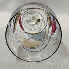 Vintage Milano Luminescence Crystal Wine Glasses Set 2 Romania 10.5”