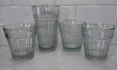 Lot Of 4-Vintage Anchor Hocking Olivia- (3)Lowball (1)Highball Glass