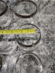 VTG 3 Pairs Silver Tone Rim Roly Poly Punch Glasses Dorothy Thorpe Mad Men
