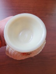 Nice Northwood Custard Glass Nautilus (Argonaut Shell) Hand Painted Spooner