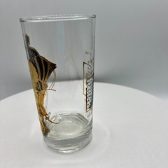 Anchor Hocking PISCES SCORPIO ZODIAC GLASS Black and Gold 22k GOLD LOT OF 3