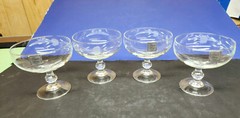 4 Princess House Heritage #507 8oz Pedestal Champagne/Sherbet Glasses NEW France