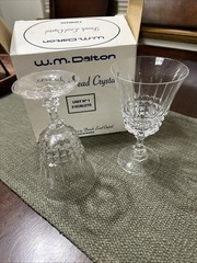 W M Dalton French Lead Crystal 2 GOBLETS -Unit No 1