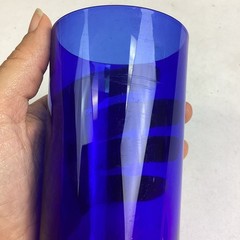Vintage Cobalt Blue Tumbler Drinking Glass W/ Weighted Round Base
