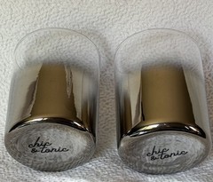 Chip & Tonic Mercury Silver Fade Lowball Glasses 12 oz Tumblers Weighted Bottom