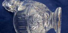Avitra Lead Crystal Gravy Boat Swirl Star Pattern Made in Poland