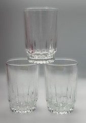 Arcoroc Juice Glasses Set Clear Lancer Clear Cut France 4 Oz Set Of 3