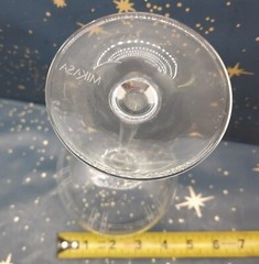 Mikasa Cheers Crystal Wine Etched Glasses Dots Swirls Lines Set of 6 -EUC Bubble
