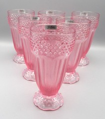 Gorham Crystal Emily’s Attic Pink Highball Glasses – Set of 6 – Made in Italy