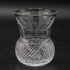 Edinburgh Crystal Thistle Whiskey Glass Tumbler SIGNED 3 1/4″ – FREE USA SHIP