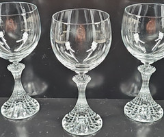 (6) Mikasa The Ritz Water Goblets Set Vintage Elegant Crystal Clear Stemware Lot
