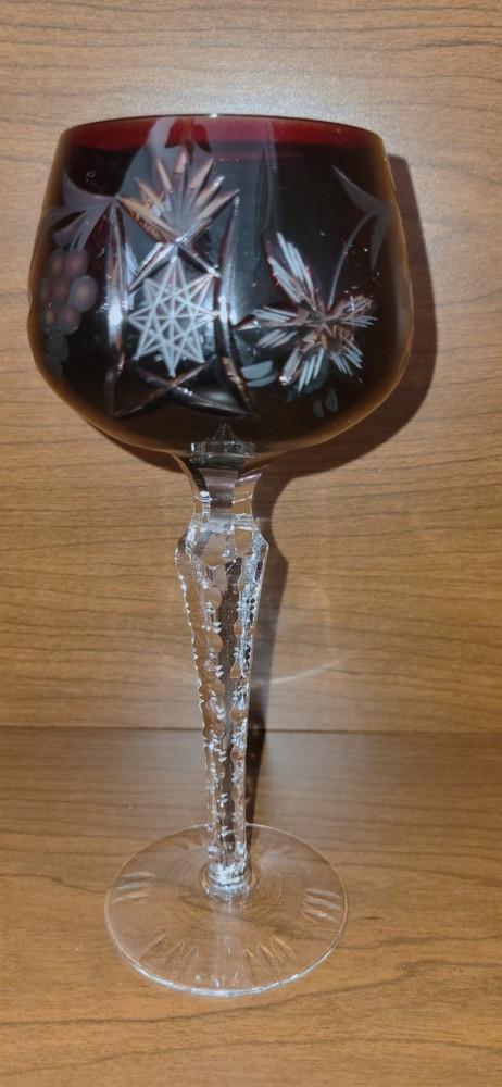 VTG Nachtmann Traube Crystal Wine Glasses Cut-to-Clear 8.5″
