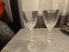 2 Royal Crystal Rock «Linea Gala» Water/Wine Goblets Glasses