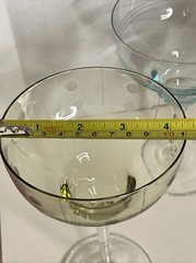 3 Laura Glass Allegro Etched Margarita Barware Glasses Pastel Spring Easter