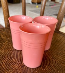 5 Vintage Pastel Pink Hazel Atlas Moderntone Tumblers *Pls read full description