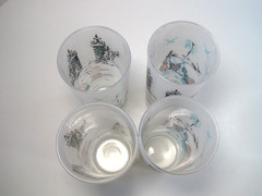 Set Of 4 Vintage Anchor Hocking Tom Collins Frosted Tumblers Southern Belle 6.5″