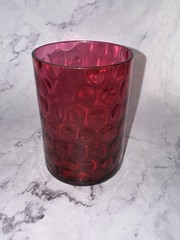 Vintage Fenton Cranberry Inverted Thumbprint Coin Dot Optic Glass Tumbler