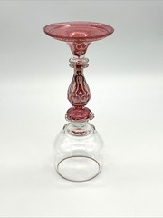 Antique Bohemian Moser Harrach 7 1/2″ Enameled WINE GLASS Goblet Roemer