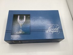 Cristal d’Arques Wine Glasses Set of 4 Bretagne Pattern 6.5 Inch BNIB