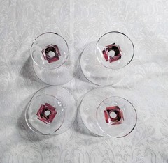 Set of 4 Schott-Zwiesel Conte Burgundy Champagne Tall Sherbet Glasses Excellent