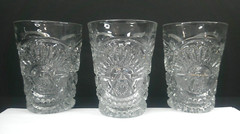 Sunshine, US Glass, # 15110, Flat Tumblers, (3), USA, EAPG, c 1908, ExCd