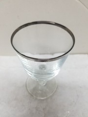8 VTG MCM LIBBEY WATER PLATINUM RIM #3003-15 GOBLETS 5 3/8″