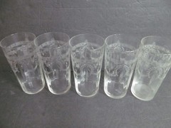 UNK12506 Unknown Manufacturer straight sided drinking glasses 5″ set of 5