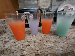 BLENDO Glassware 4 Stoplight Highball Frosted Tumblers 1960’s MCM