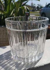 Tiffany & Co Atlas Roman Numeral Crystal Ice Champagne Bucket With Tongs Signed
