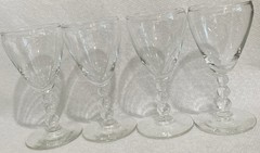 Vintage Libbey Knob Hill Candlestick Style Glass Goblet Ball Stem 4.75” Set 4
