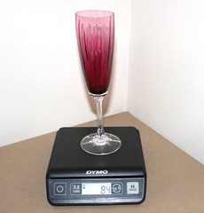 Pilgrim Cranberry Glass Fluted Champagne Glasses 9″ Ribbed- Handmade w/ GOLD USA