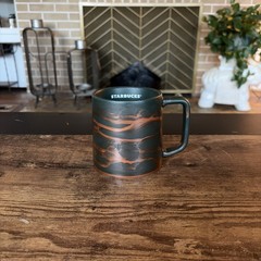 Starbucks Coffee Mug 12 oz Matte Green Brown Marble Ceramic 2022 Dishwasher Safe