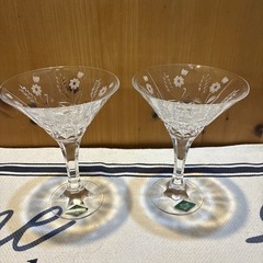 SHANNON DUBLIN MARTINI GLASSES, Cut Lead Crystal, 6 3/4″, 2PCS