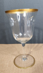 Tiffin Franciscan Rims of Gold Water/Wine Goblet 6.5″ Panel Optic