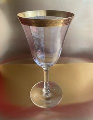 Tiffin – Minton Gold Band Goblet ,W/Optics Laurel PC -766-2! 6 7/8 Ht..”!!