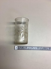 Vintage Unmarked Starburst Tumbler Glasses Set Of 2 Clear Pressed Glass Barware